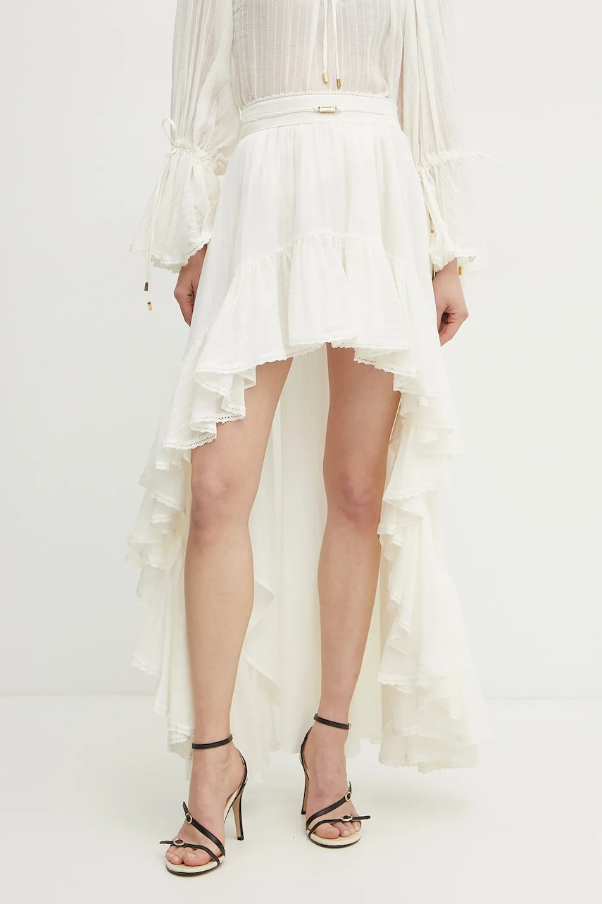 Levně Bavlněná sukně Marciano Guess ELSA béžová barva, mini, áčková, 5GGD34 7317A