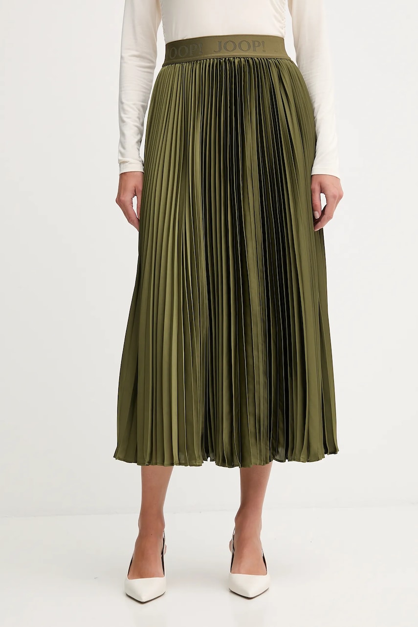 Joop! fustă culoarea bleumarin, midi, evazați, 30046656