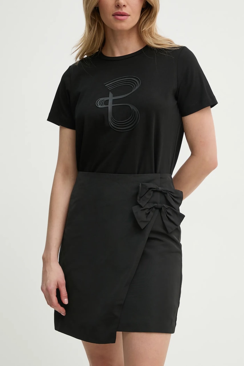 Bruuns Bazaar fustă culoarea negru, mini, dreaptă, BBW4394 Bruuns Bazaar fustă culoarea negru, mini, dreaptă, BBW4394