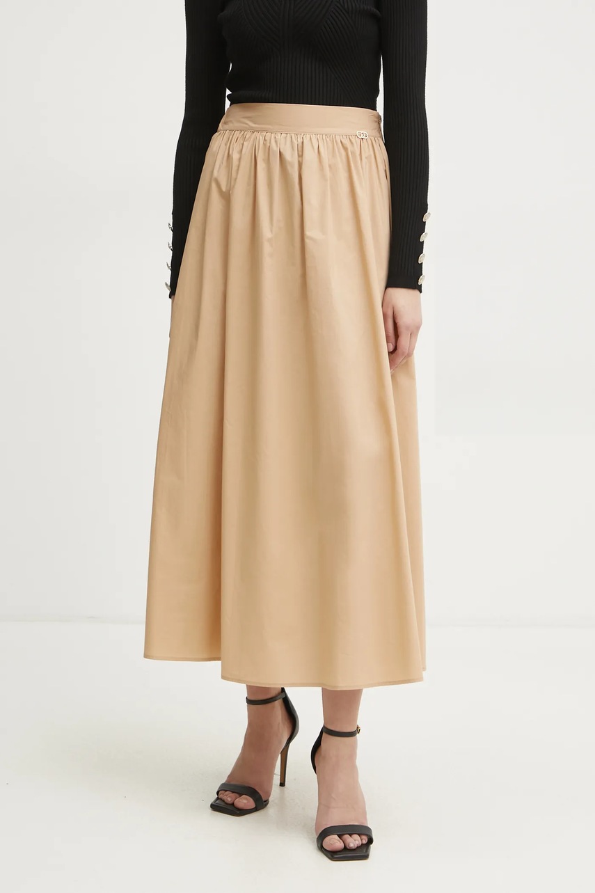 

Памучна пола Liu Jo в бежово дълга разкроена WA5173.T4853, Бежов