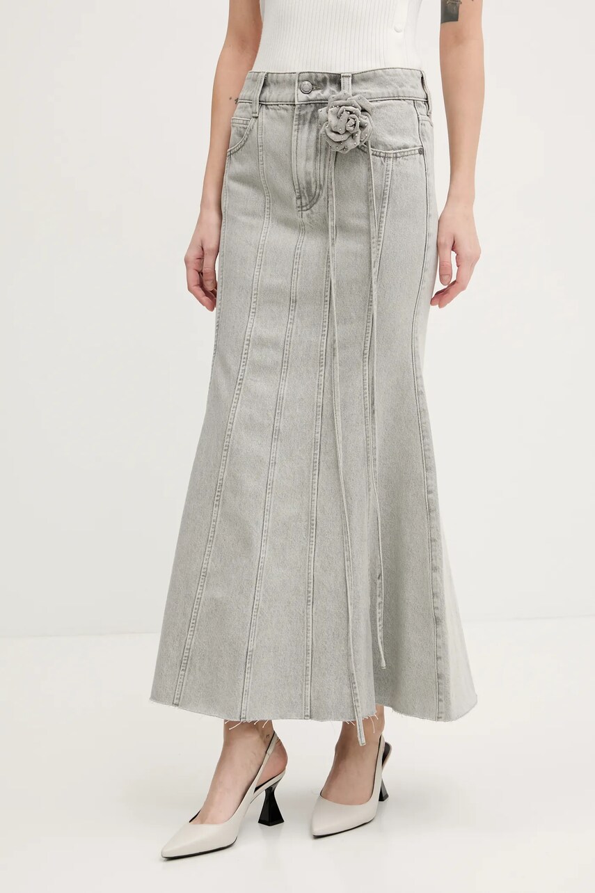 Miss Sixty fusta culoarea gri, maxi, evazati, 6S1KJ53900