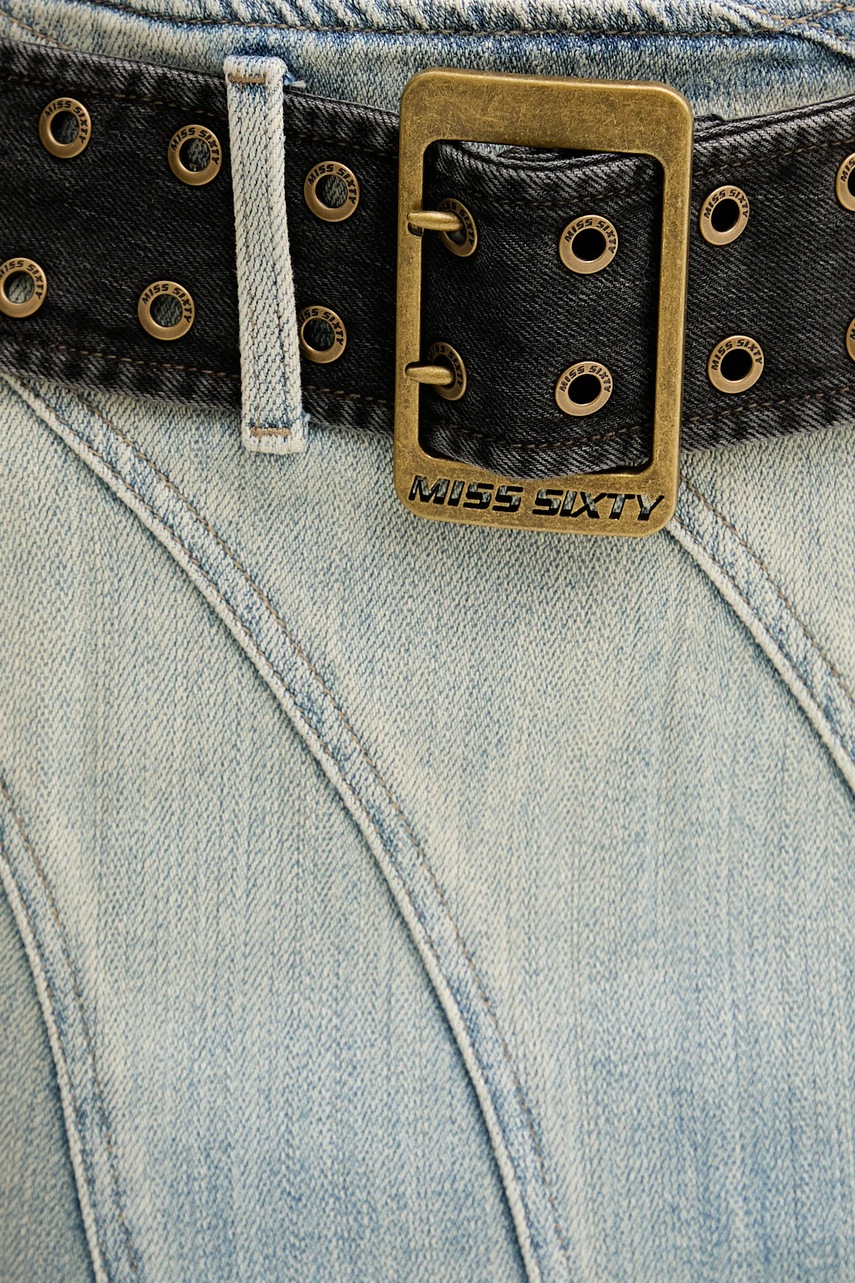 Βαμβακερή τζιν φούστα Miss Sixty χρώμα: μπλε, 6S1KJ58800 φωτογραφία