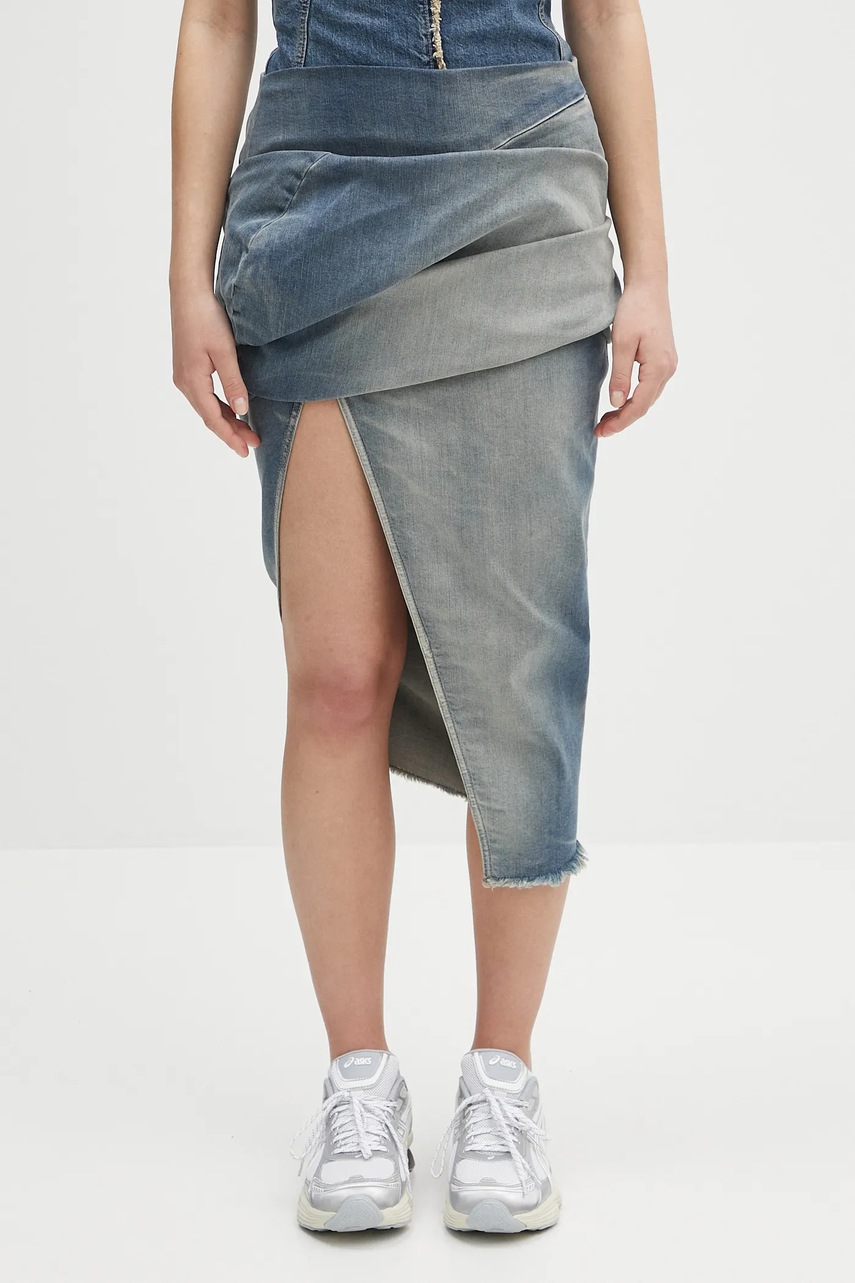 Rick Owens DRKSHDW fustă jeans Low Twist Skirt