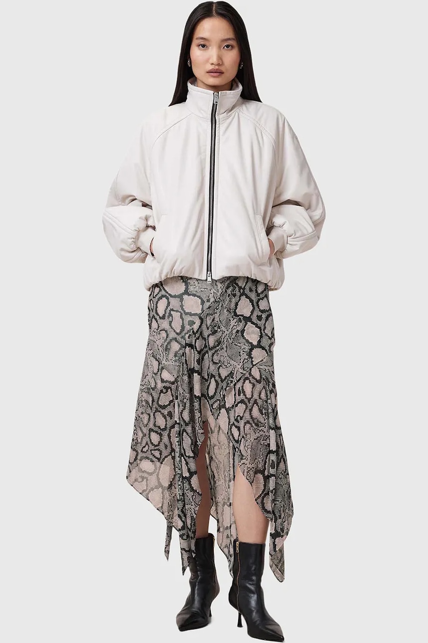 AllSaints fusta din matase CASSIE