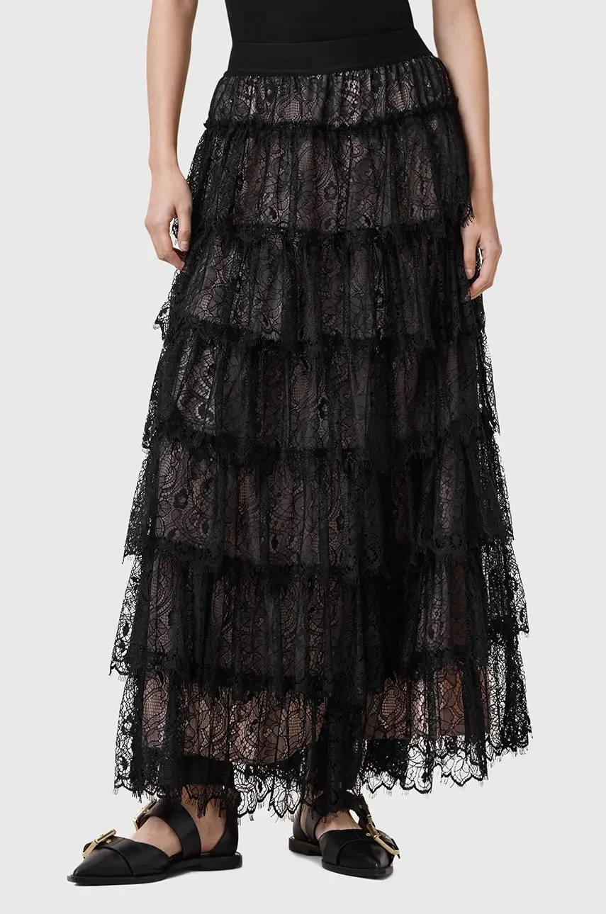 Юбка AllSaints RORY цвет чёрный maxi расклешённая W058RC Юбка AllSaints RORY цвет чёрный maxi расклешённая W058RC