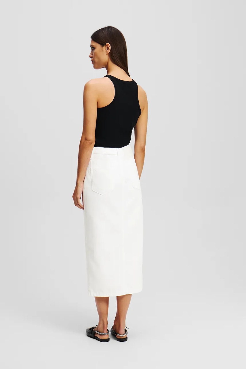 Юбка Karl Lagerfeld цвет белый midi прямая A2W12020 Юбка Karl Lagerfeld цвет белый midi прямая A2W12020