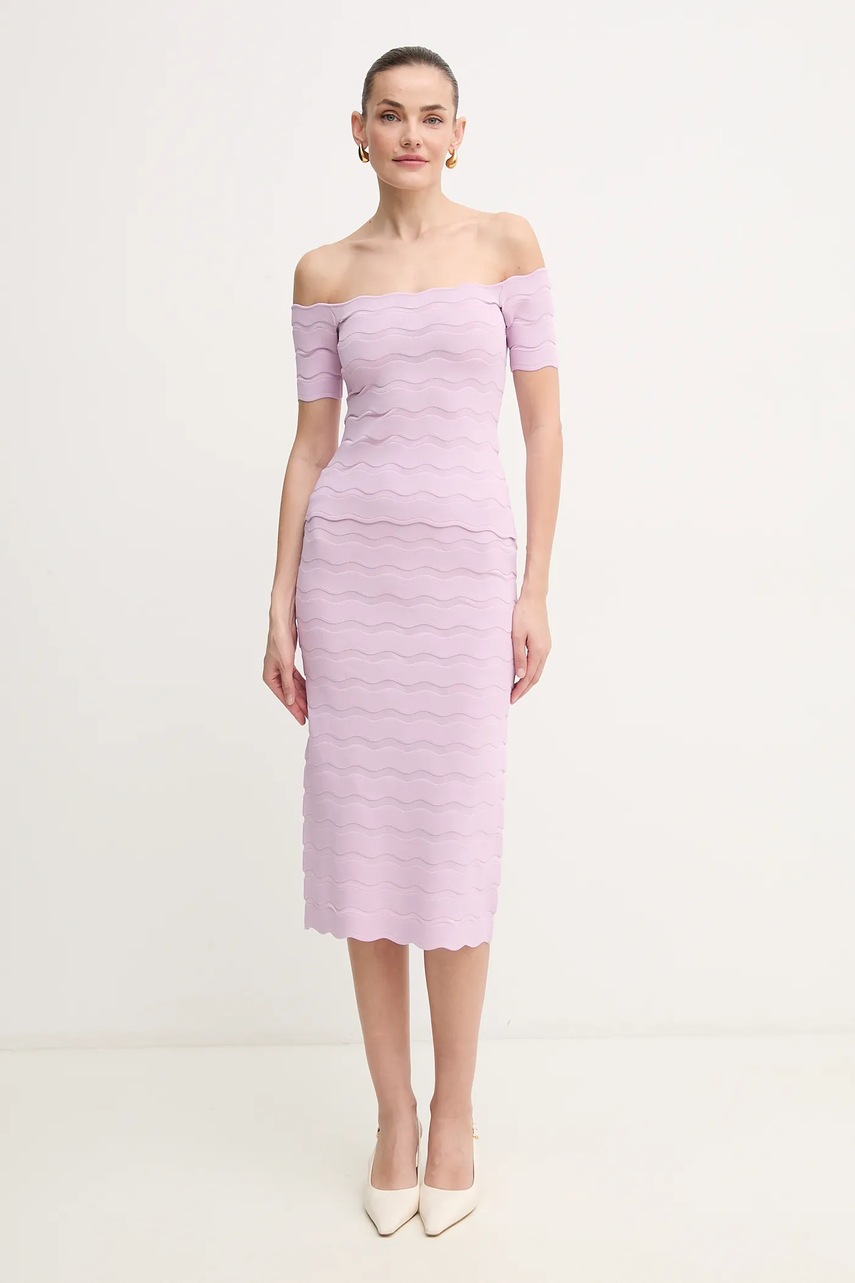 Φούστα Herve Leger Eloise χρώμα: μοβ, SCJ3515831 φωτογραφία