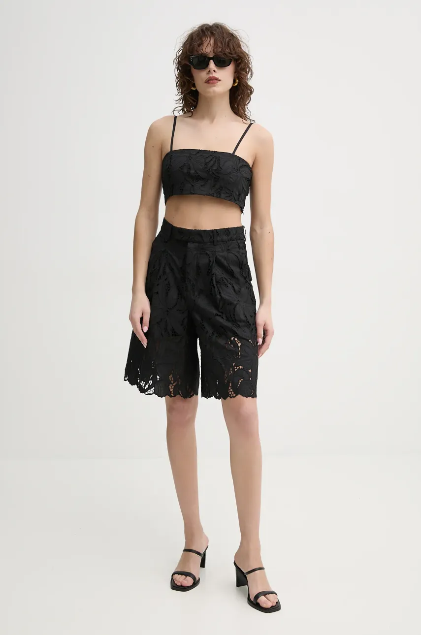 Шорты ISABELLE BLANCHE женская цвет чёрный однотонные высокая посадка IS25SS-P101-T020 Шорты ISABELLE BLANCHE женская цвет чёрный однотонные высокая посадка IS25SS-P101-T020