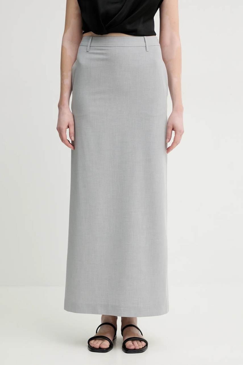 ISABELLE BLANCHE fusta culoarea gri, maxi, drept, IS25SS-G027-T003