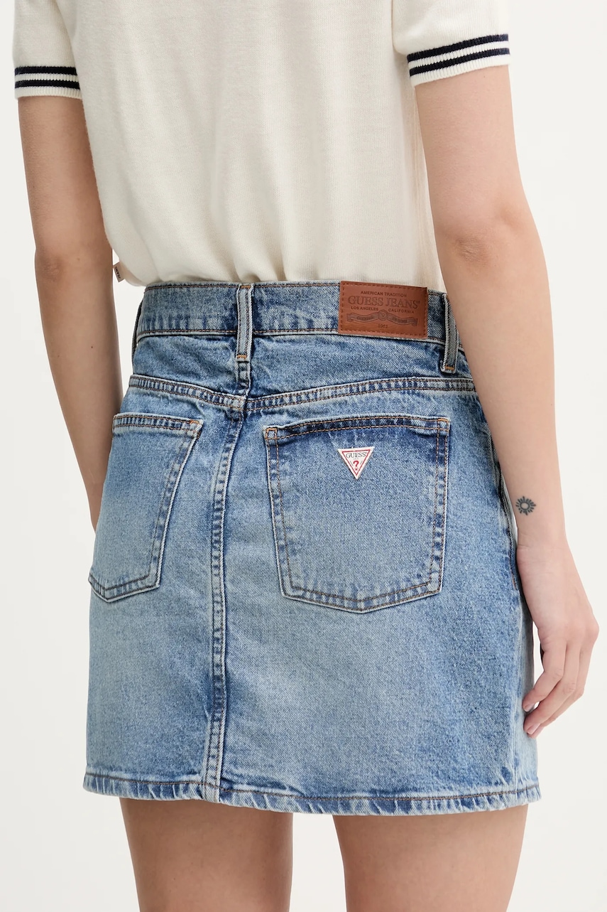 Rifľová sukňa Guess Jeans
