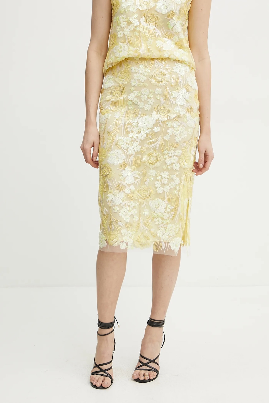 Ermanno Scervino fusta culoarea galben, midi, creion, 56TO008EZ0 Ermanno Scervino fusta culoarea galben, midi, creion, 56TO008EZ0