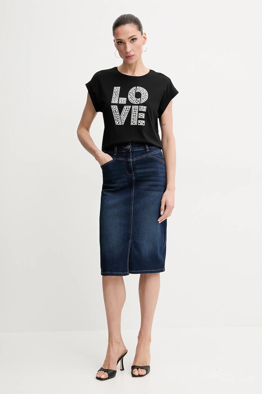 Джинсовая юбка Morgan JAPA цвет синий mini карандаш JAPA Джинсовая юбка Morgan JAPA цвет синий mini карандаш JAPA