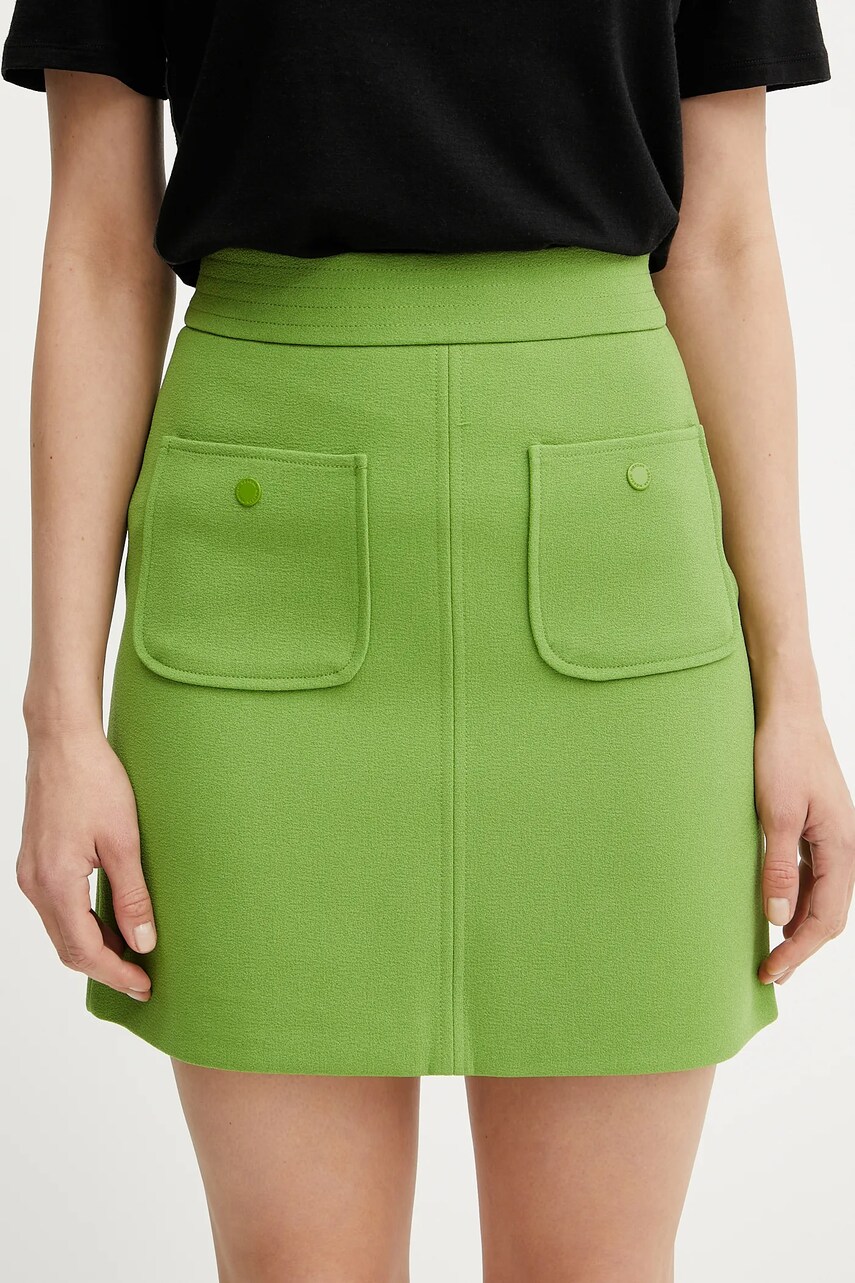 Morgan fusta JPY culoarea verde, mini, drept, JPY