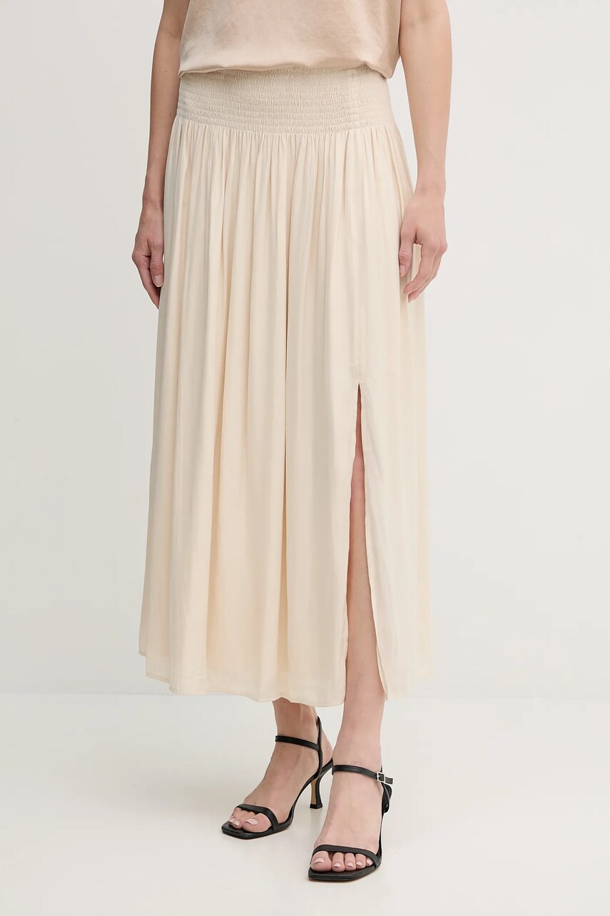 Marc Aurel fusta culoarea bej, midi, evazati, 2321-1020-93266