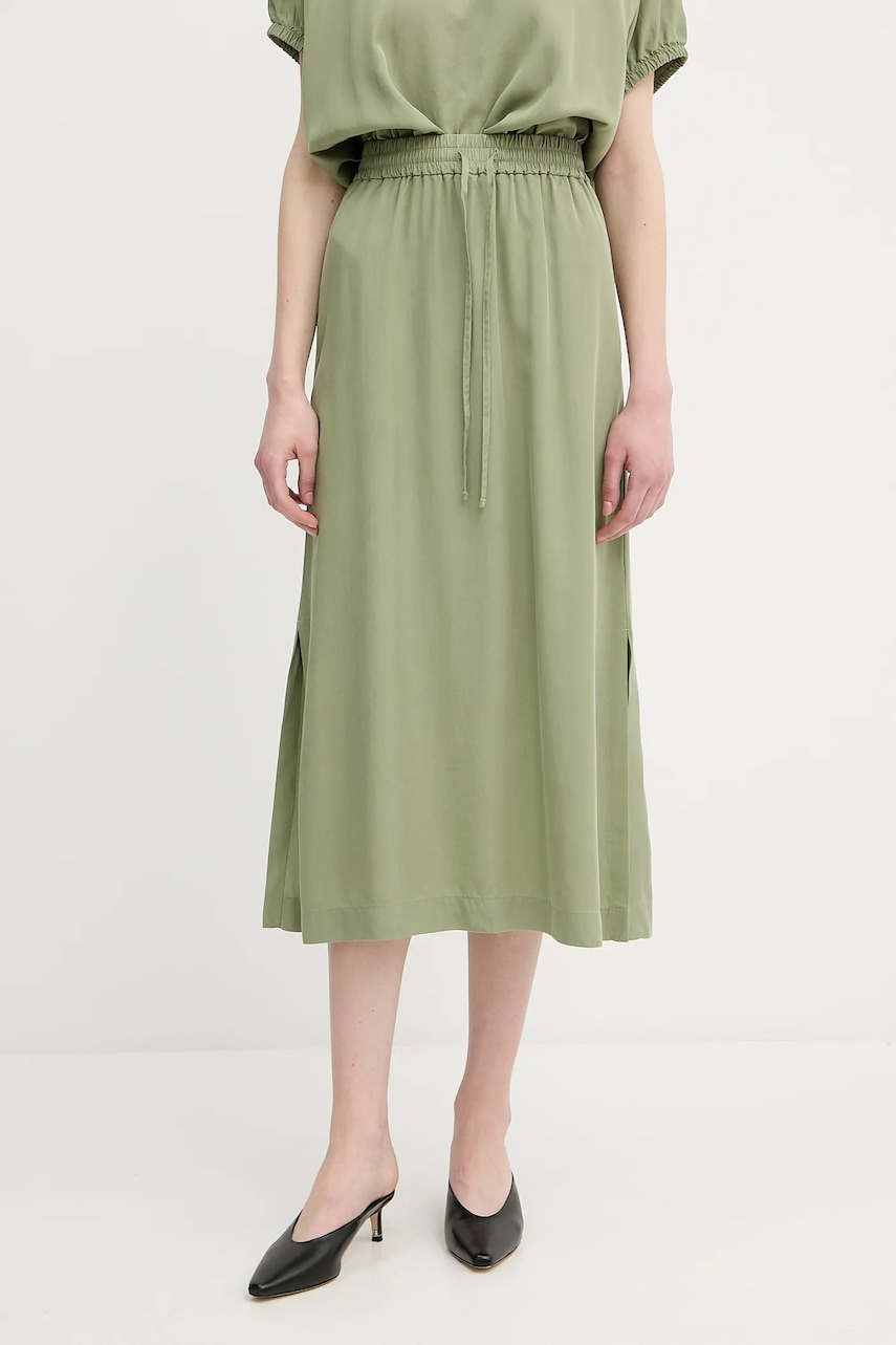 United Colors of Benetton fustă culoarea verde, midi, evazati, 4NPHD004S