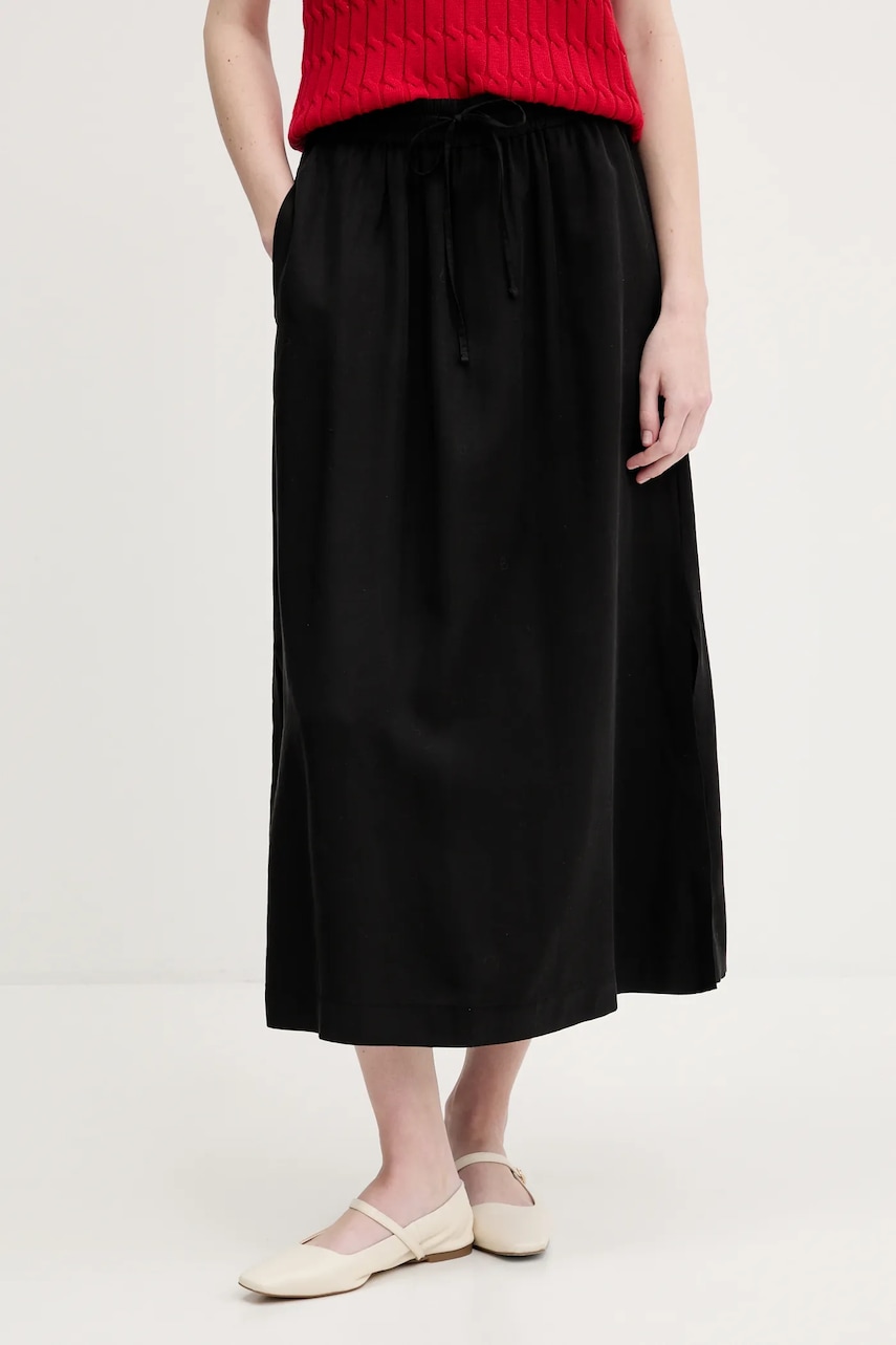 United Colors of Benetton fustă culoarea negru, midi, evazati, 4NPHD004S