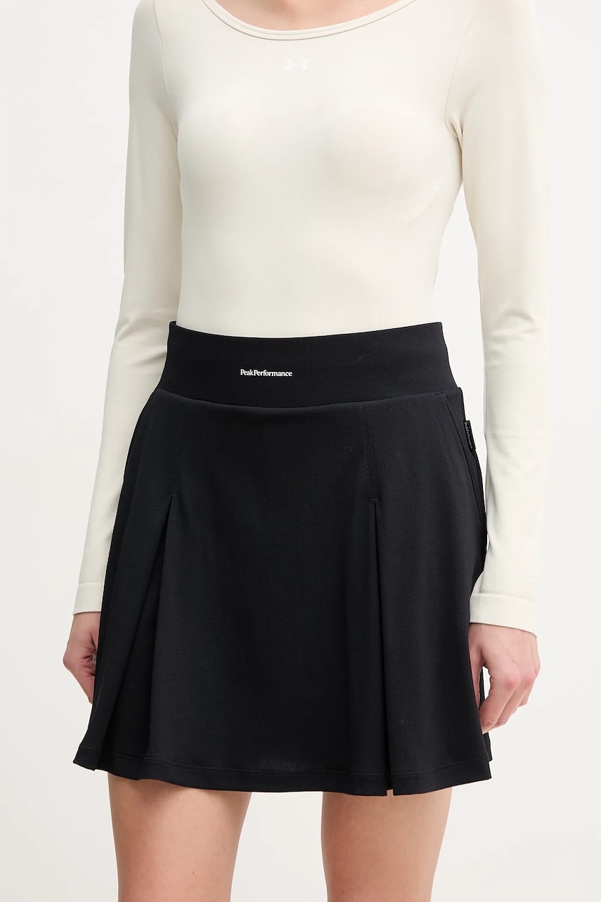 Peak Performance fustă sport culoarea negru, mini, evazati, G80206