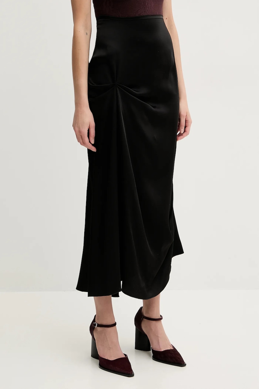 Victoria Beckham fusta culoarea negru, midi, drept, 1225WSK006377A