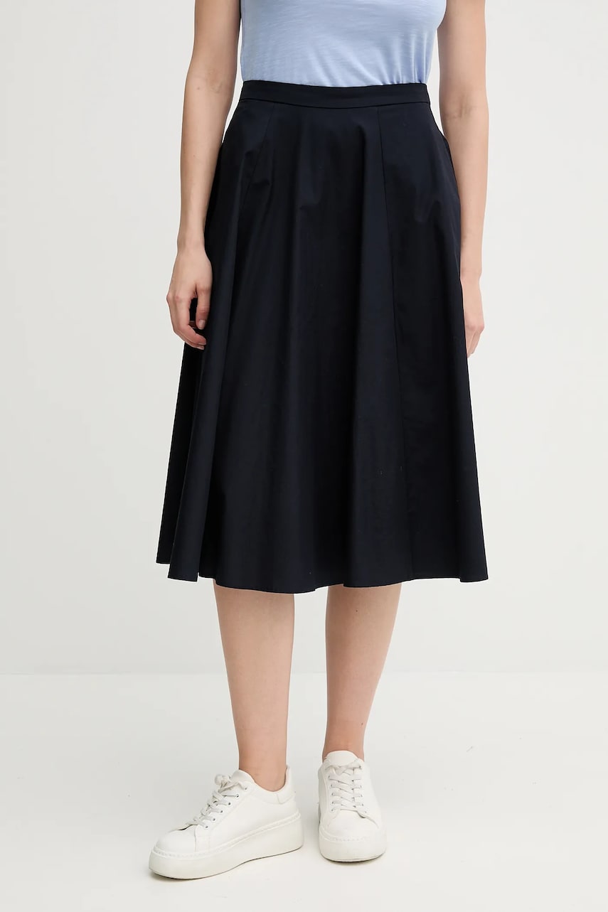 Gant fusta din bumbac culoarea albastru marin, midi, evazati, 4400163