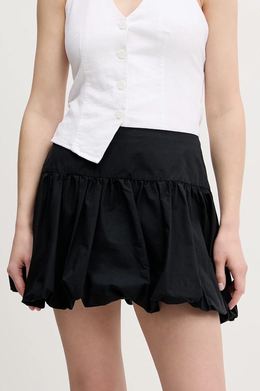 Abercrombie & Fitch fustă din bumbac culoarea negru, mini, evazati, KI143-5062 Abercrombie & Fitch fustă din bumbac culoarea negru, mini, evazati, KI143-5062
