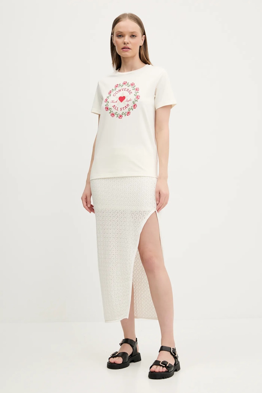 Βαμβακερή φούστα Abercrombie & Fitch χρώμα: μπεζ, KI143-5055 φωτογραφία