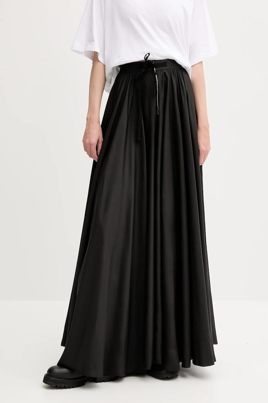 MM6 Maison Margiela fusta culoarea negru, maxi, evazati, S62MI0029