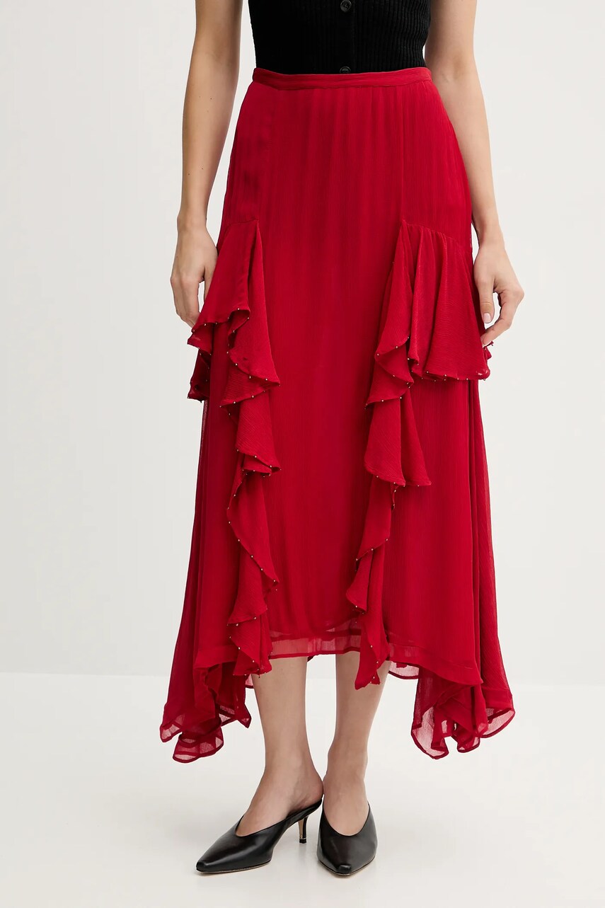 Hoss Intropia fusta culoarea rosu, maxi, evazati, 8429025