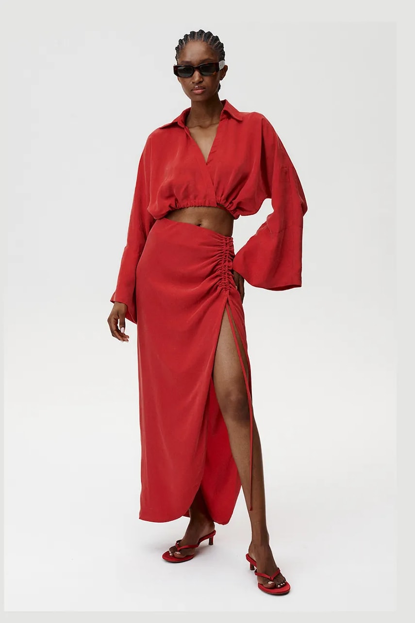 Undress Code fustă Rhea Skirt culoarea rosu, maxi, drept, 907 Undress Code fustă Rhea Skirt culoarea rosu, maxi, drept, 907