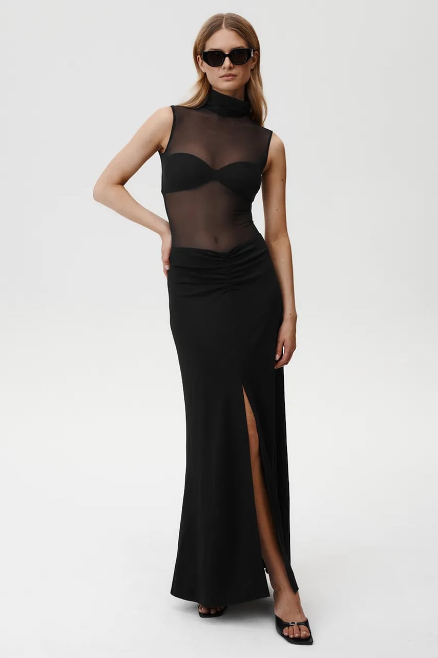 Undress Code fustă Eclipse Skirt culoarea negru, maxi, evazati, 889
