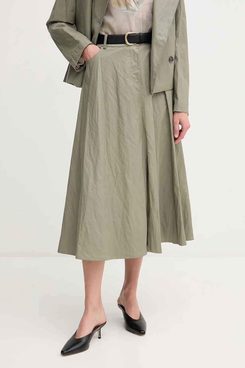 Sandro Ferrone fusta culoarea verde, midi, evazati, S23XBEBARBERO