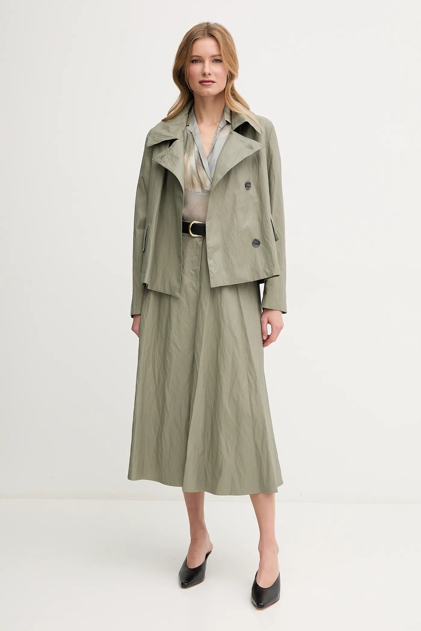 Юбка Sandro Ferrone цвет зелёный midi расклешённая S23XBEBARBERO Юбка Sandro Ferrone цвет зелёный midi расклешённая S23XBEBARBERO