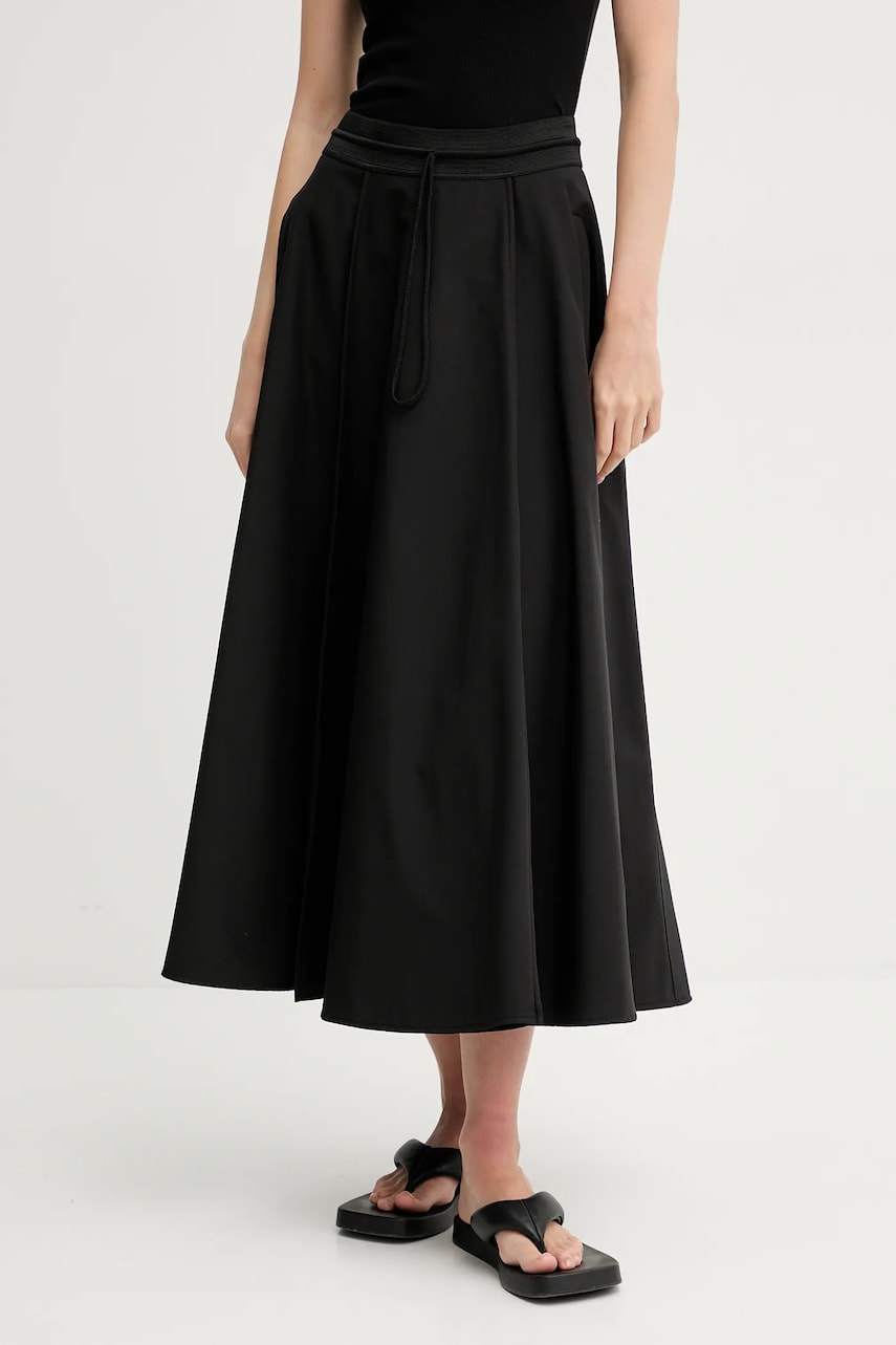 MMC STUDIO fusta culoarea negru, maxi, evazati, AKE