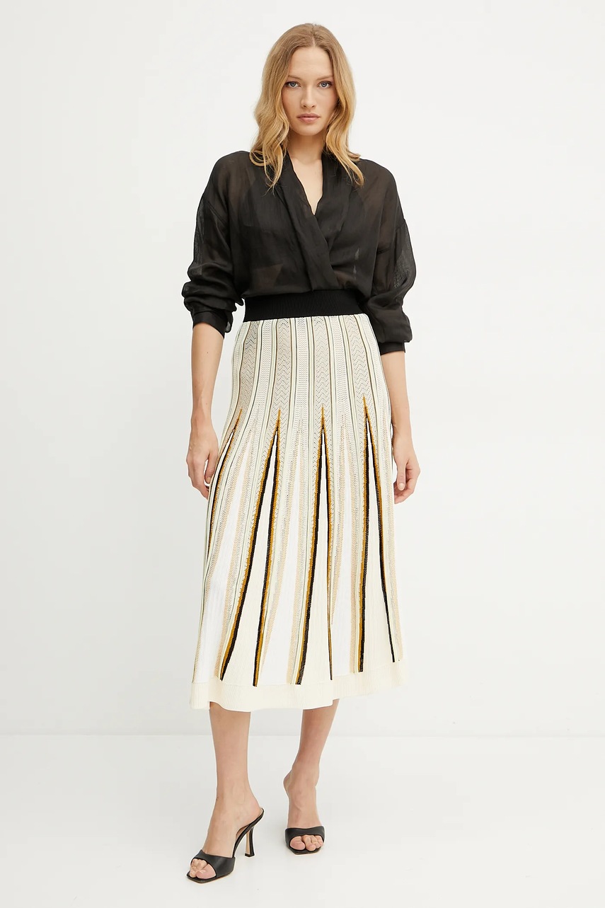 Юбка Forte Forte цвет бежевый maxi расклешённая 13935 my skirt