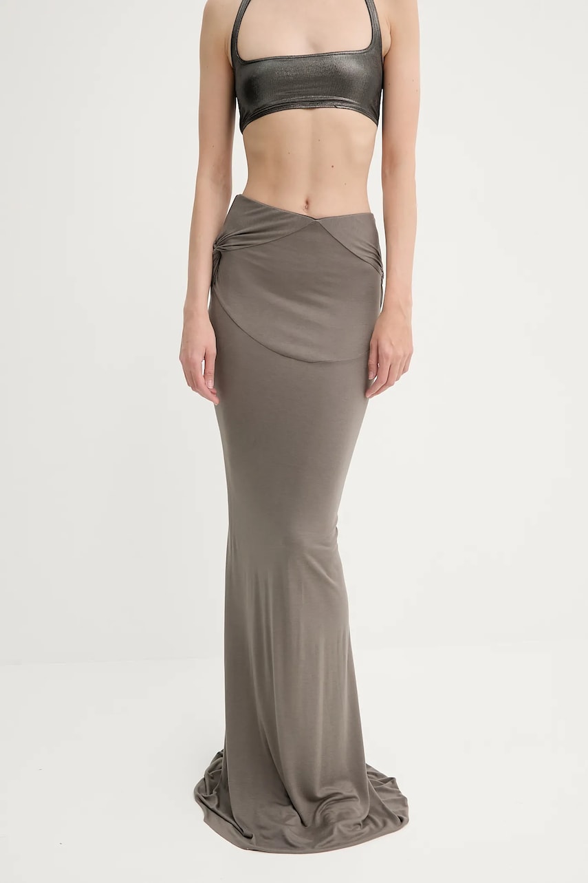 Rick Owens Lilies fustă culoarea verde, maxi, creion, LI01E4312RV Rick Owens Lilies fustă culoarea verde, maxi, creion, LI01E4312RV