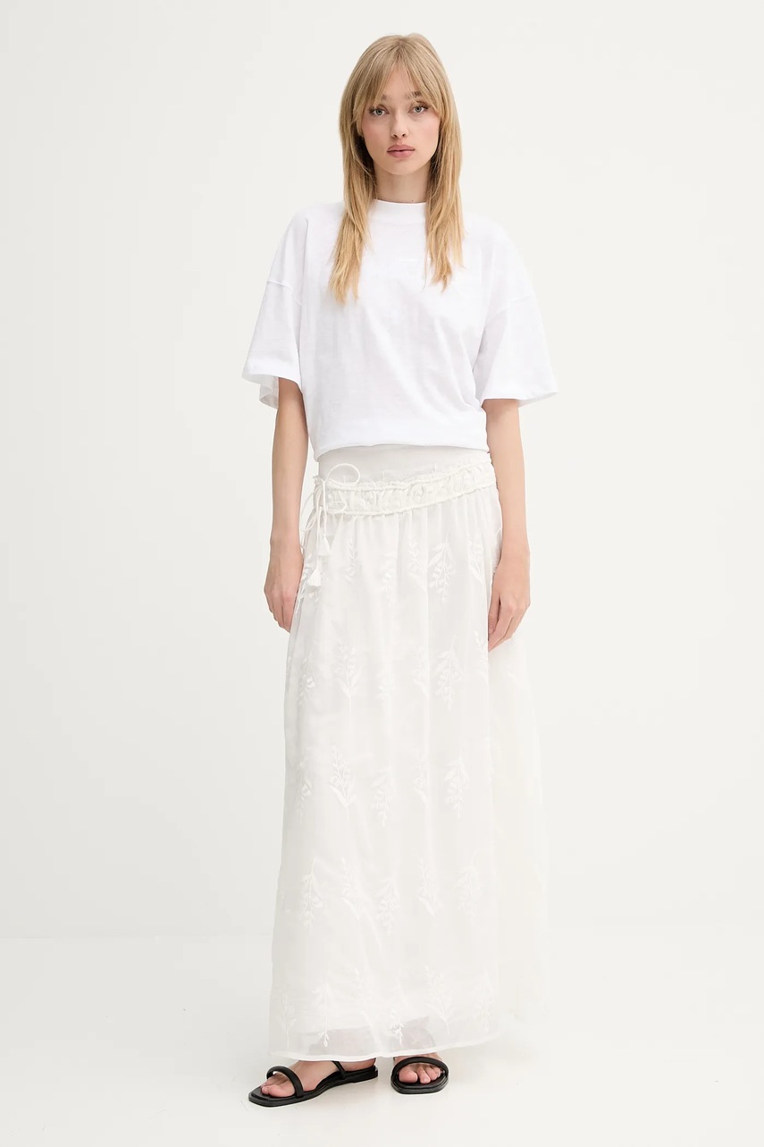 Юбка MUNTHE ULINE цвет белый maxi расклешённая 255122025525