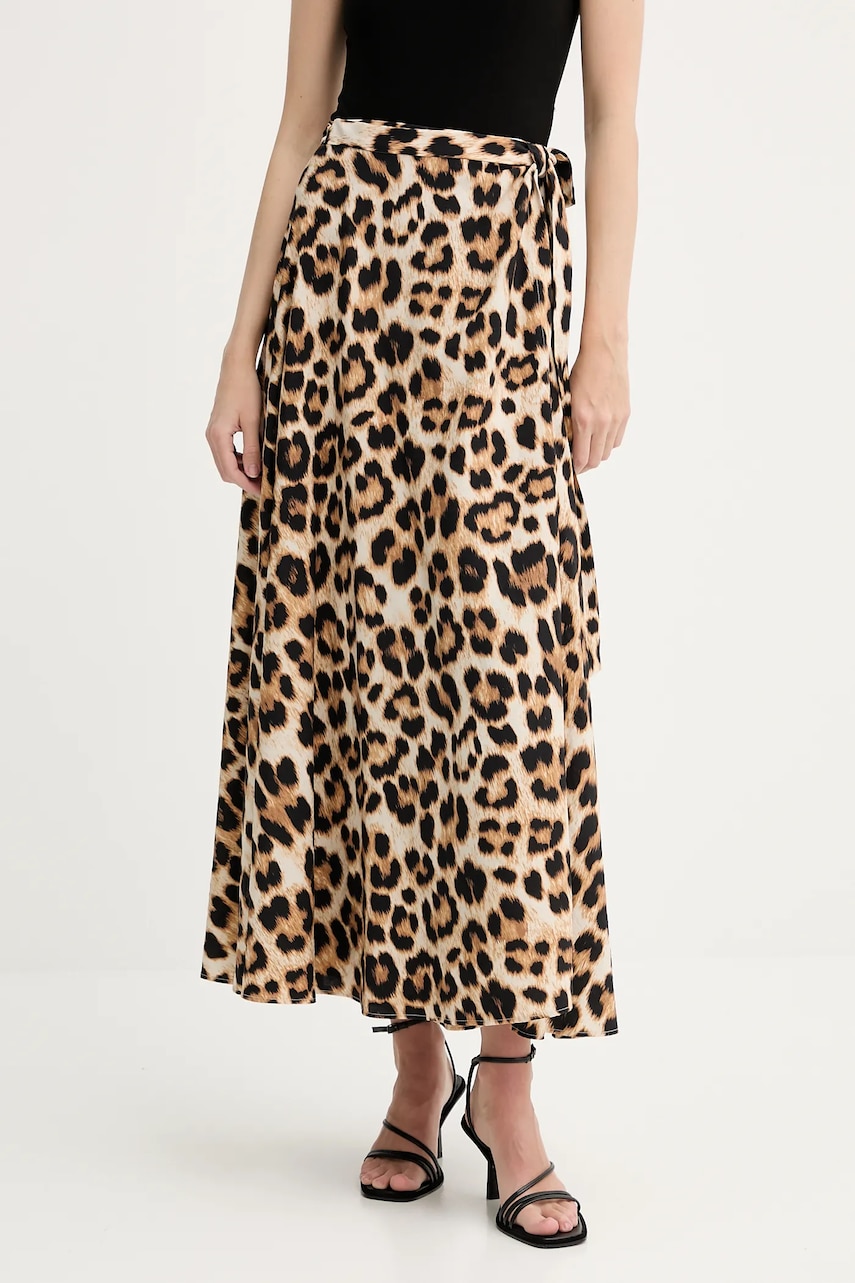 MUNTHE fustă UBBA culoarea maro, maxi, evazati, 255120525519 MUNTHE fustă UBBA culoarea maro, maxi, evazati, 255120525519