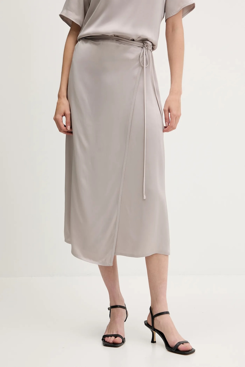 Sisley fustă culoarea bej, midi, drept, 42BZL002R Sisley fustă culoarea bej, midi, drept, 42BZL002R