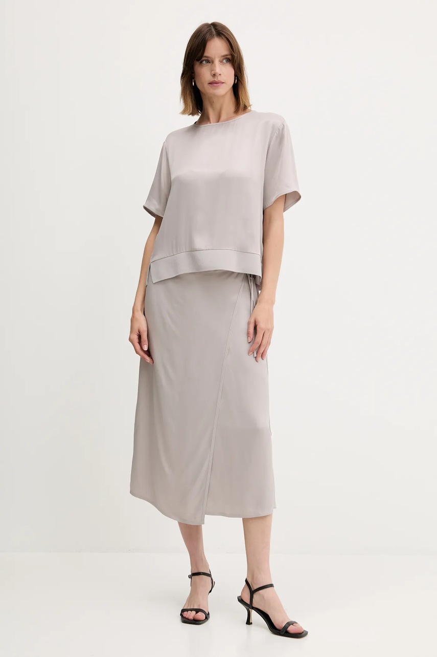 Юбка Sisley цвет бежевый midi прямая 42BZL002R