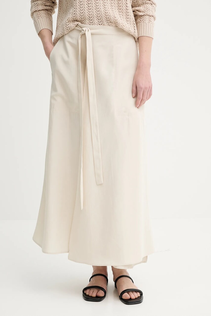 Marc O'Polo fusta culoarea bej, midi, evazati, 504122420059
