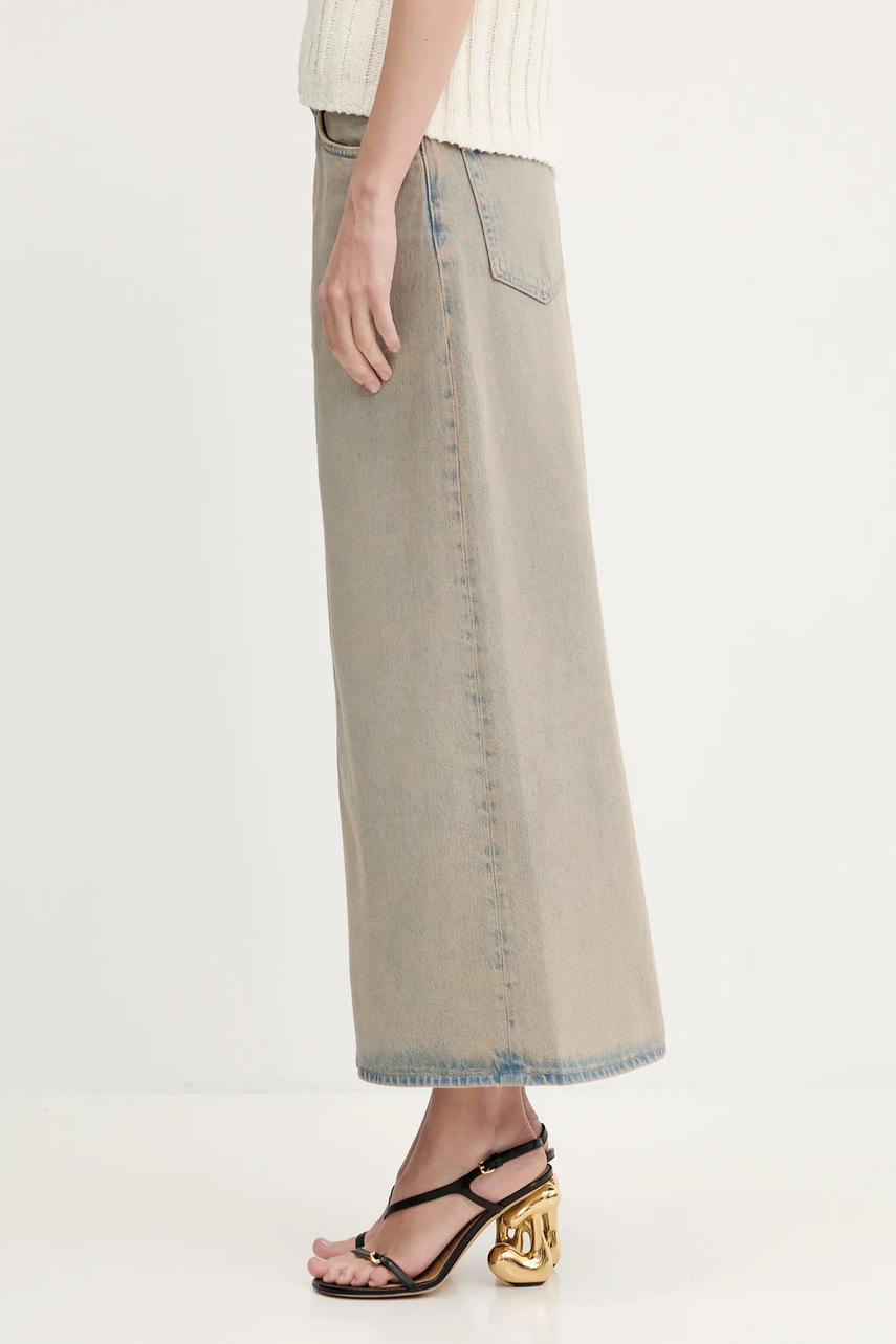 Джинсовая юбка Samsoe Samsoe Saelsie Long цвет бежевый maxi прямая F25100166