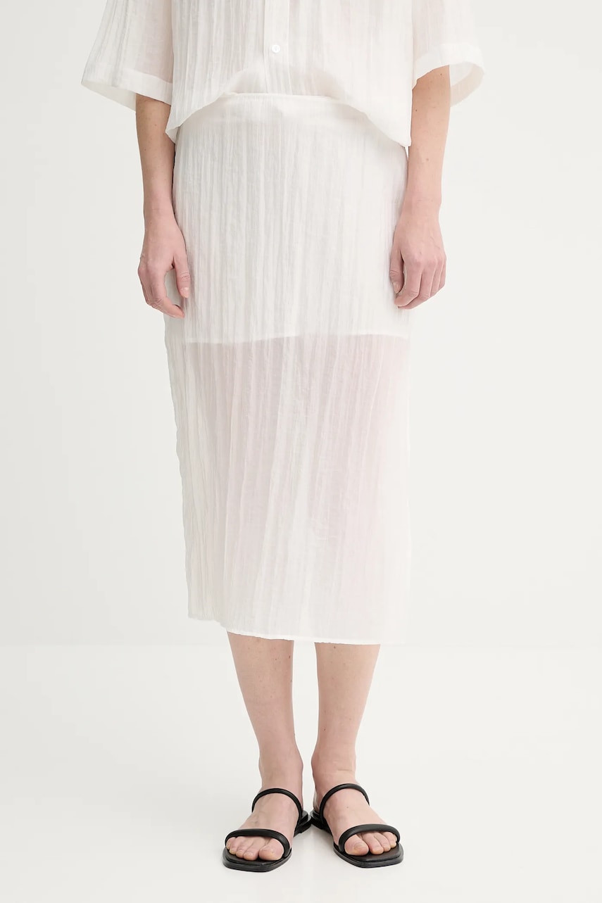 Filippa K fustă culoarea alb, midi, drept, 31762.FK