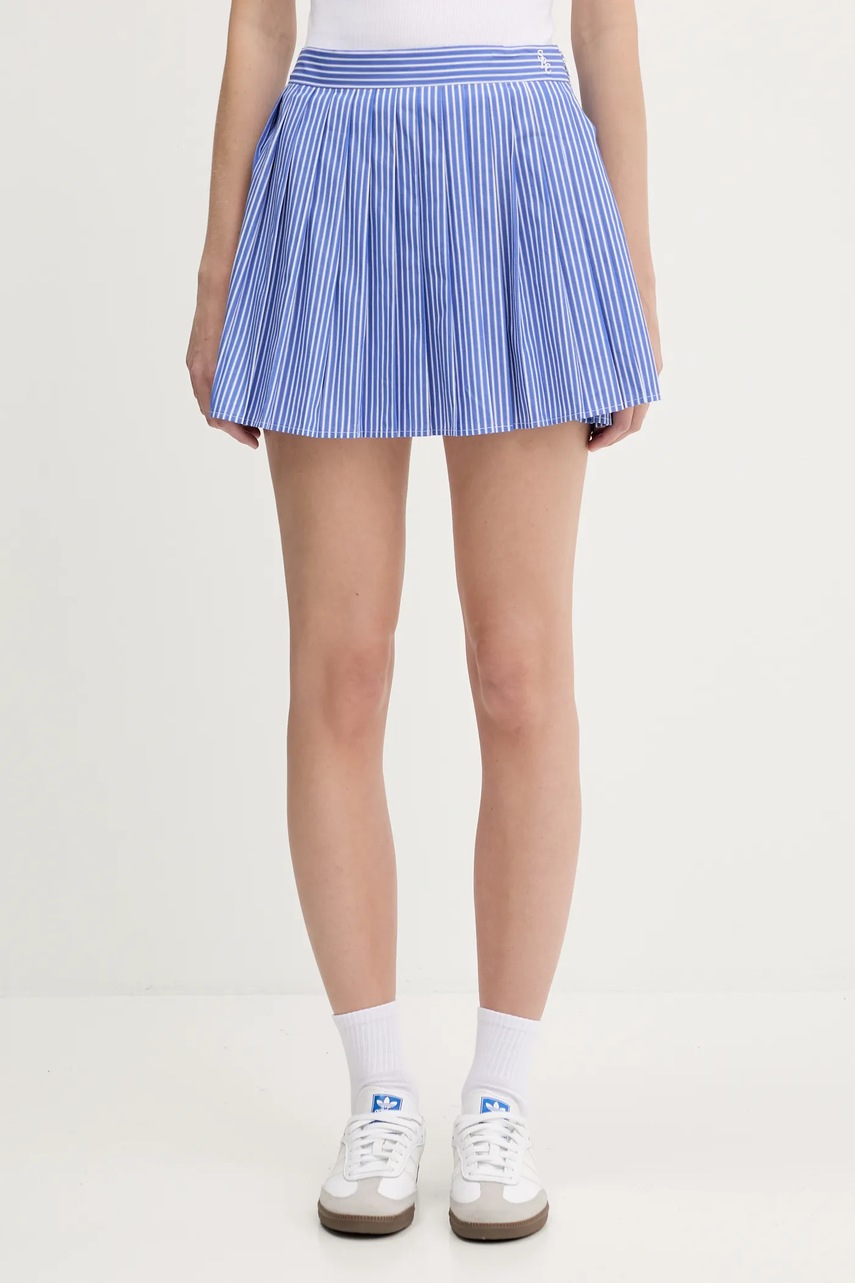 Bavlněná sukně Sporty & Rich Src Anae modrá barva, mini, áčková, SK018612302ST02