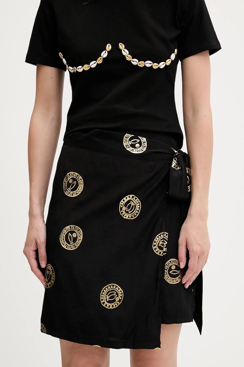 Never Fully Dressed fusta culoarea negru, mini, drept, NFDSK681