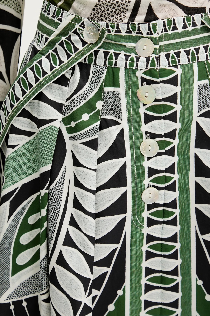 Βαμβακερή φούστα Farm Rio χρώμα: πράσινο, 328629 φωτογραφία