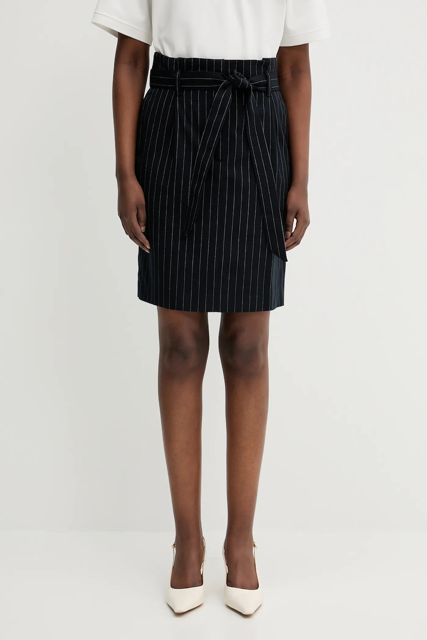 Maison Kitsuné spódnica z domieszką wełny Paperbag Pleated