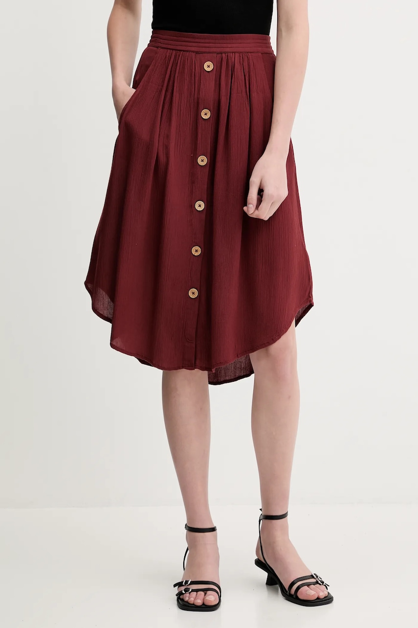 Rip Curl fustă culoarea bordo, midi, evazati, GSKAO9