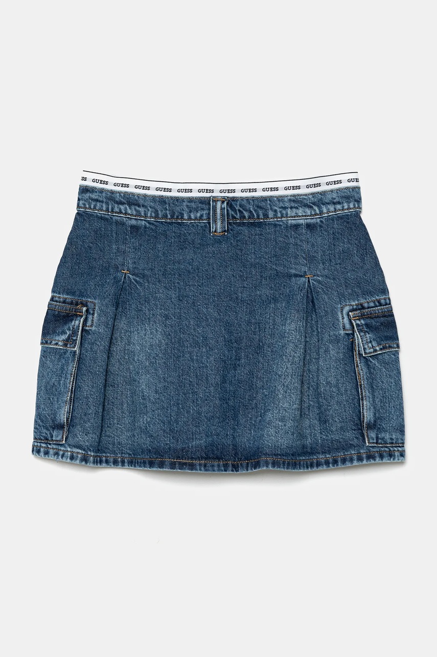 Детская джинсовая юбка Guess цвет синий mini расклешённая J5RD07 D45E0