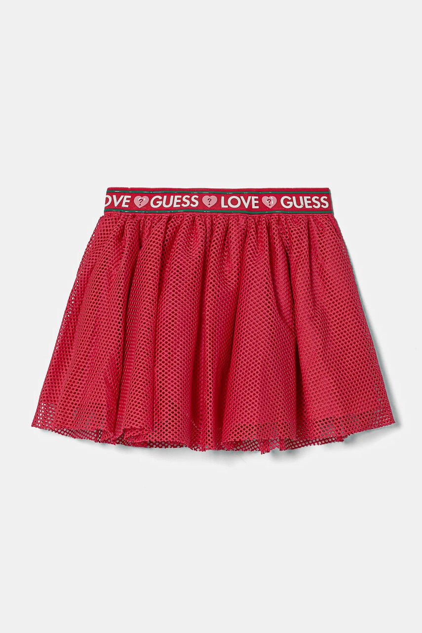 Levně Dětská sukně Guess růžová barva, mini, áčková, K5RD05 KACZ0