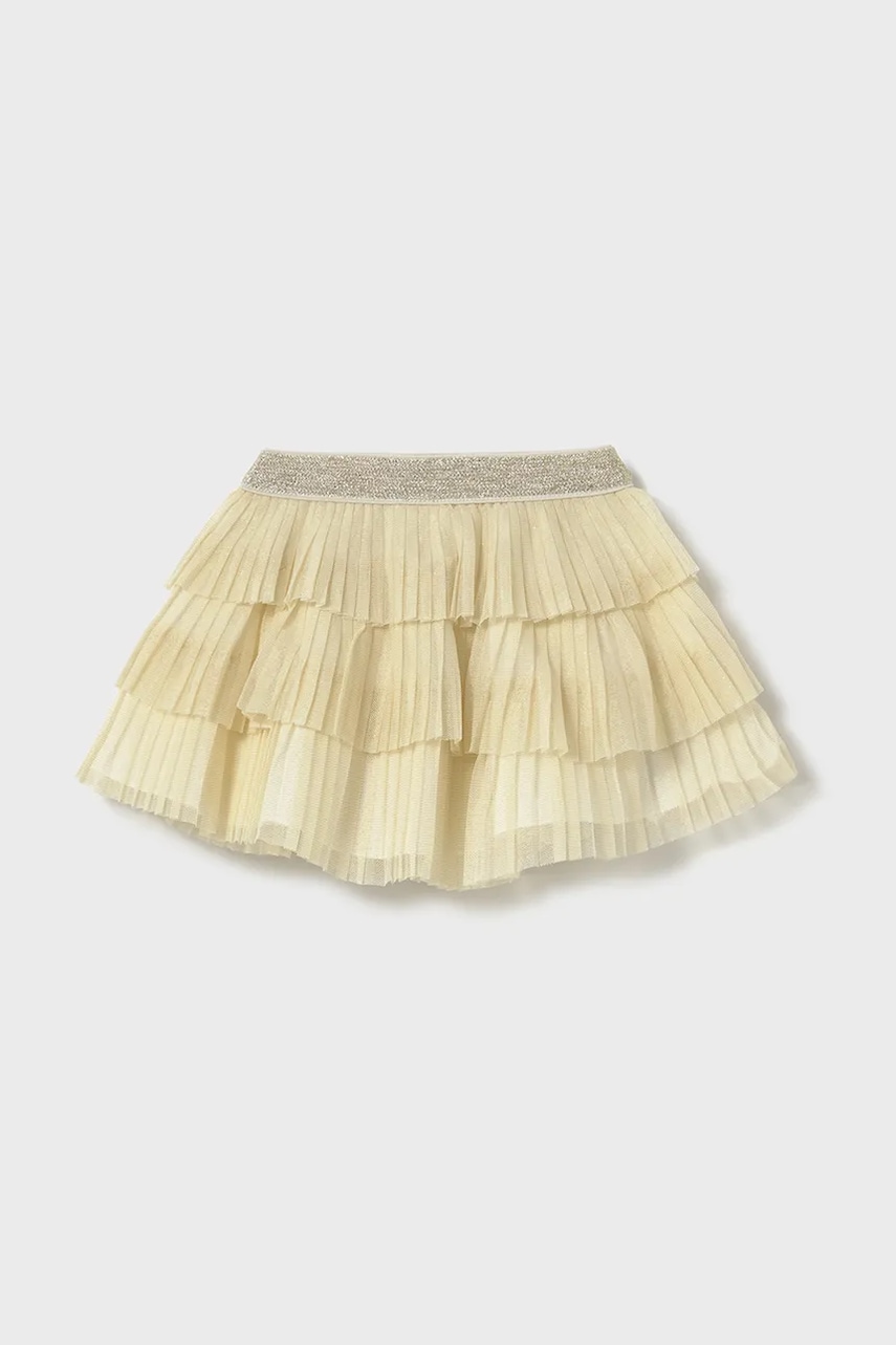 Детская юбка Mayoral цвет бежевый mini расклешённая 1901 Детская юбка Mayoral цвет бежевый mini расклешённая 1901