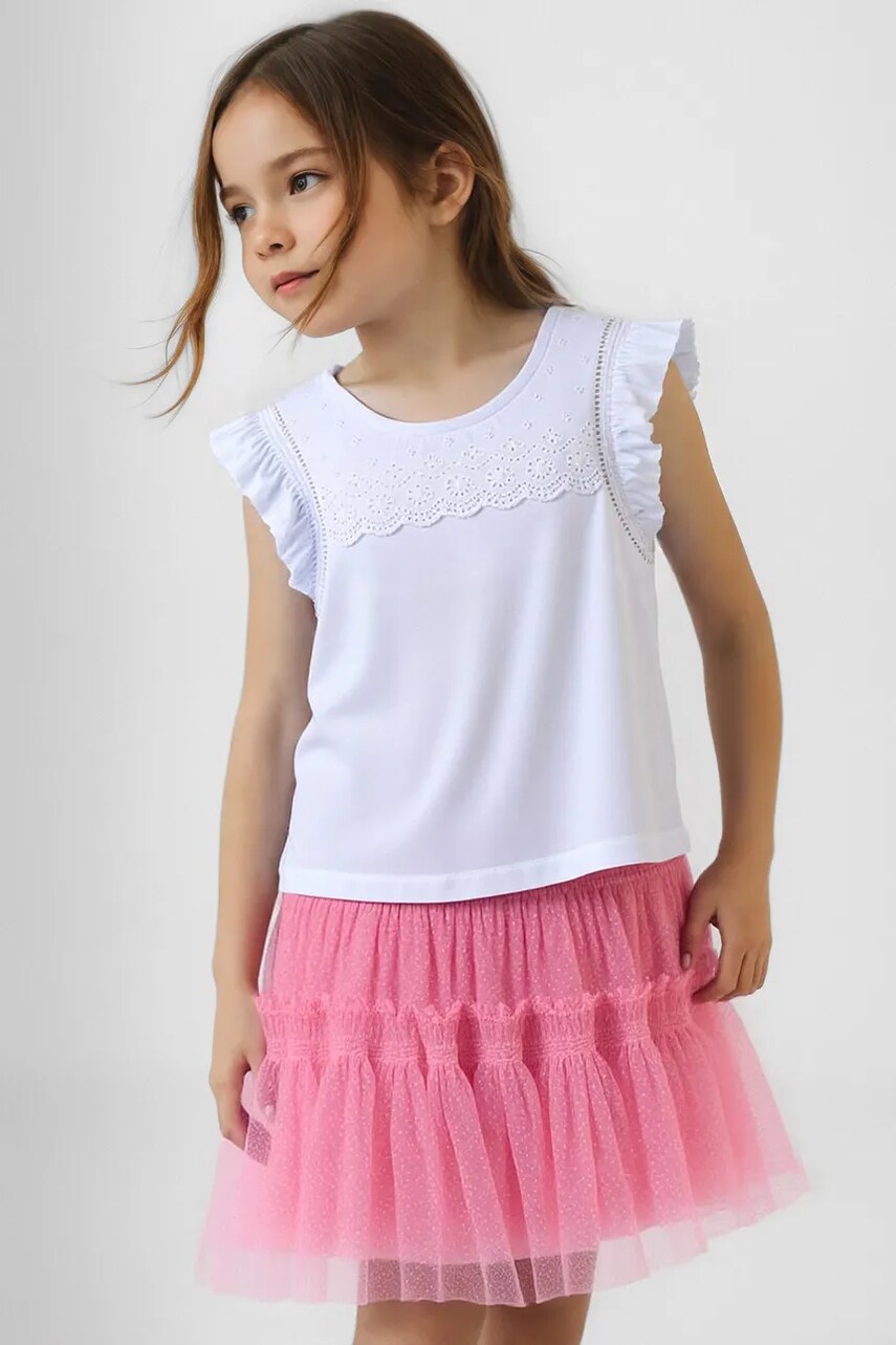 Levně Dětská sukně Mayoral růžová barva, mini, áčková, 3961